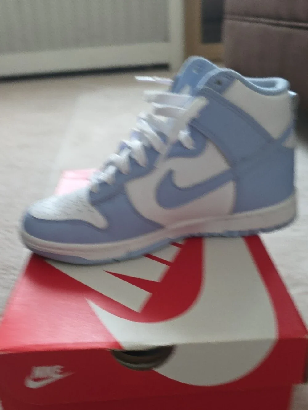 Nike Women's High-Top Sneakers in Light Blue and White